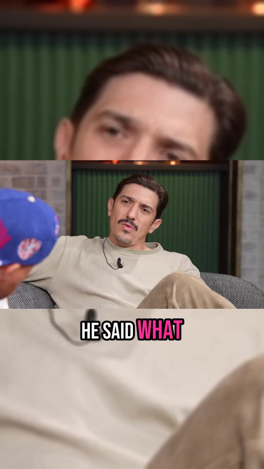 Podcast clip with pink pop captions